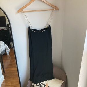NWT Reformation Little Black Dress with Silver Straps 10